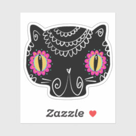 Sugar Skull Cat Catrina Dag van de Doden Sticker