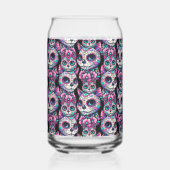 Sugar Skull Cat Pattern Blikvorm Glas (Achterkant)