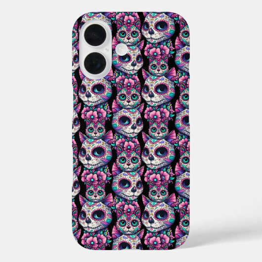 Sugar Skull Cat Pattern Case-Mate iPhone Case (Achterkant)