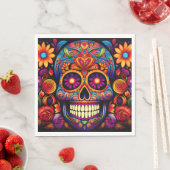 Sugar Skull Day of the Dead Kleurrijk Papier Servet (Insitu)