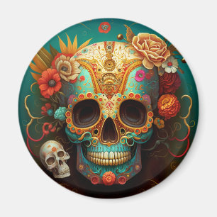 Sugar Skull Day Of The Dead Magneet