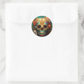 Sugar Skull Day Of The Dead Ronde Sticker (Tas)