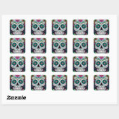 Sugar Skull Day Of The Dead Vierkante Sticker (Vel)