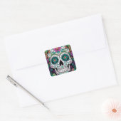 Sugar Skull Day Of The Dead Vierkante Sticker (Envelop)