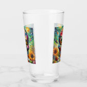 Sugar Skull Day van de dode bloem gepersonaliseerd Glas (Rechts)
