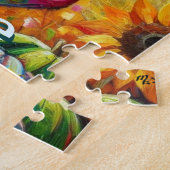 Sugar Skull Day van de dode bloem gepersonaliseerd Legpuzzel (Zijkant)