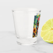Sugar Skull Day van de dode bloem gepersonaliseerd Shot Glas (Links)