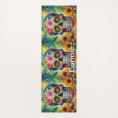 Sugar Skull Day van de dode bloem gepersonaliseerd Yogamat (Achterkant)