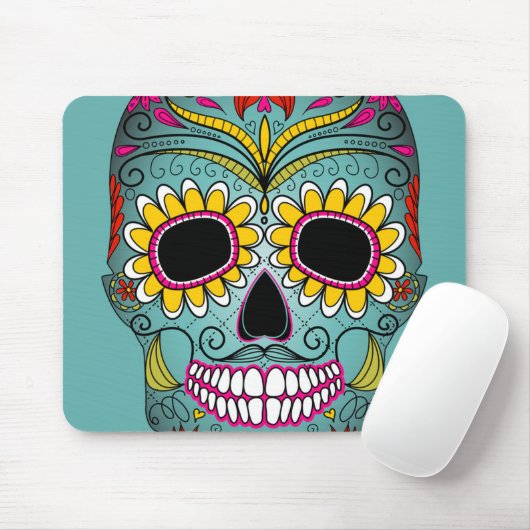 Sugar Skull, Dia de los Muertos #3 Muismat (Met muis)