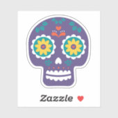 Sugar Skull Día de Los Muertos Sticker (Vel)