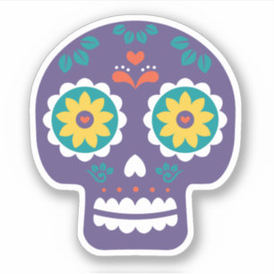 Sugar Skull Día de Los Muertos Sticker
