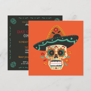 Sugar Skull Dia de Muertos Party Uitnodiging