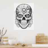 Sugar Skull Drawing Art for Kids + Adults Poster (Cuisine)