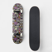 Sugar Skull Flower Ink Tekening Skateboard Deck (Voorkant)