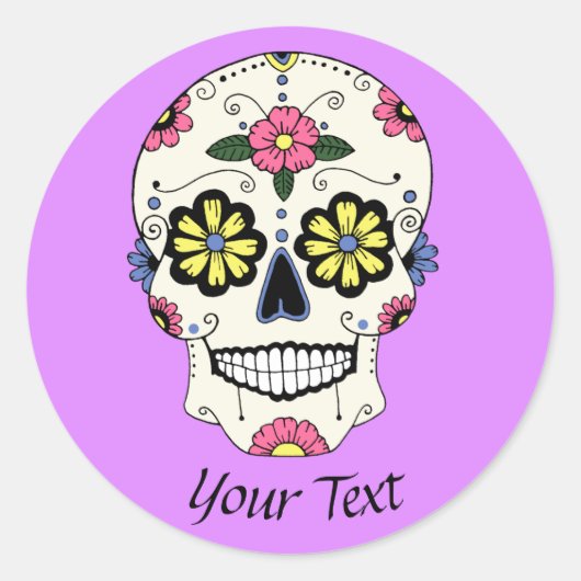 Sugar Skull gepersonaliseerde Stickers (Voorkant)