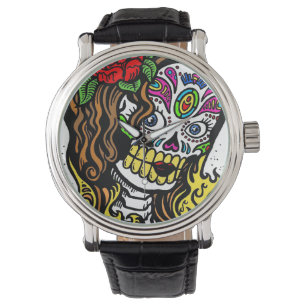 Sugar Skull Girl Horloge