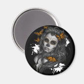 Sugar Skull Girl Magneet (Voorkant / Achterkant)