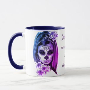 Sugar Skull Girl Paars en Blue Ombre Mok
