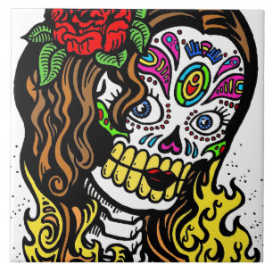 Sugar Skull Girl Tegeltje