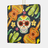 Sugar Skull & Gitaren Dia de Muertos | Keramische  Keramisch Ornament (Links)