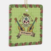 Sugar Skull & Gitaren Dia de Muertos | Keramische  Keramisch Ornament (Rechts)