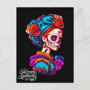 Sugar Skull Halloween, Dia de los Muertos Briefkaart