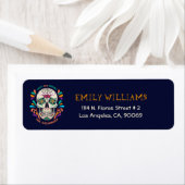 Sugar Skull Halloween Party Invitation Etiket (Insitu)