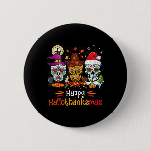 Sugar Skull Halloween Thanksgiving Halloween Ronde Button 5,7 Cm