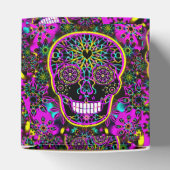 Sugar Skull in Neon Roze Verjaardagsfeestje Bedankdoosjes (Bovenkant)