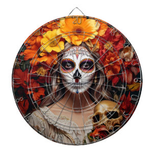 Sugar Skull Lady Dartboard Dartbord