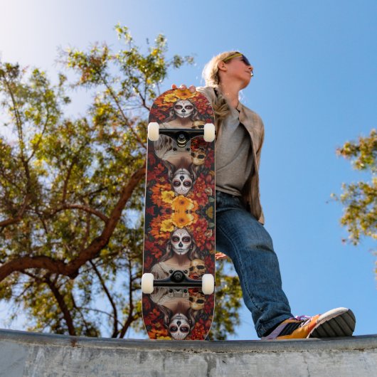 Sugar Skull Lady Skateboard (Buiten 1)