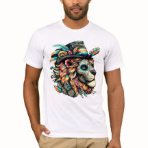 Sugar Skull Lion met een hoge hoed