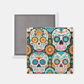 Sugar Skull Magnet Illustratie Magneet (Voorkant / Achterkant)