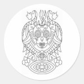 Sugar Skull Matte Color Yself Stickers (Devant)