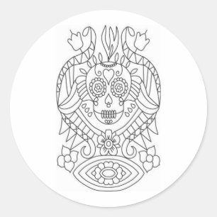 Sugar Skull Matte Color Yself Stickers