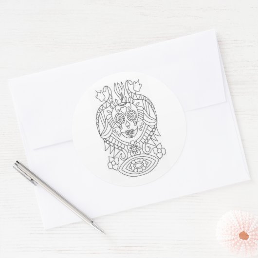 Sugar Skull Matte Color Yself Stickers (Enveloppe)