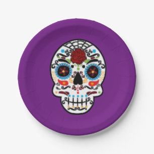 Sugar Skull Mexicaans Spaans Skeleton Party Papieren Bordje