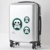 Sugar Skull n Crossbones Cameo Tattoo Cut Sticker (Koffer)