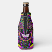 Sugar Skull Neon Pink Flesjeskoeler (Fles Achterkant)