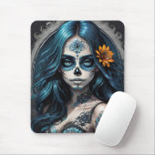 Sugar Skull no 8 blue Muismat (Met muis)