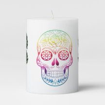 SUGAR SKULL Pillar Candle