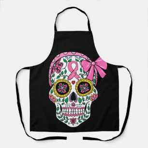Sugar Skull Pink Ribbon Calavera Breast Cancer Schort