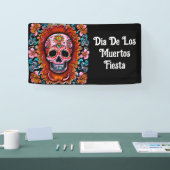  Sugar Skull Retro Dag van de Doden Spandoek (Beurs)