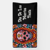  Sugar Skull Retro Dag van de Doden Spandoek (Verticaal)