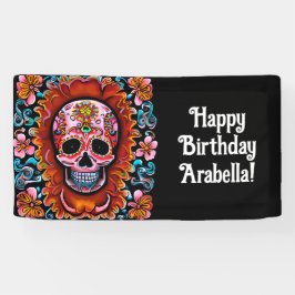  Sugar Skull Retro Day of the Dead Birthday Spandoek