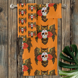 Sugar Skull Rozen Uil Bad Handdoek