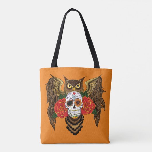 Sugar Skull Rozen Uil Draagtas (Achterkant)