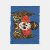 Sugar Skull Rozen Uil Fleece Deken (Voorkant)