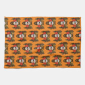 Sugar Skull Rozen Uil Theedoek (Horizontaal)