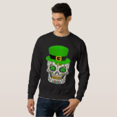 Sugar Skull Saint Patricks Day Of Dead Lucky Hallo Trui (Voorkant volledig)